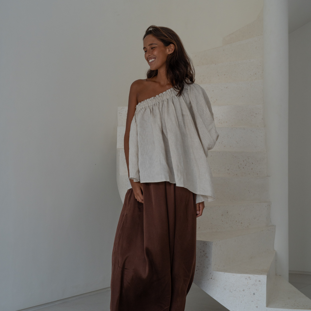 DETTE - Natural Linen Blouse