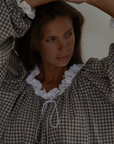 ESME - WISTERIA Gingham & Lace Blouse