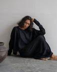NIAS - BLACK Crop Sweater