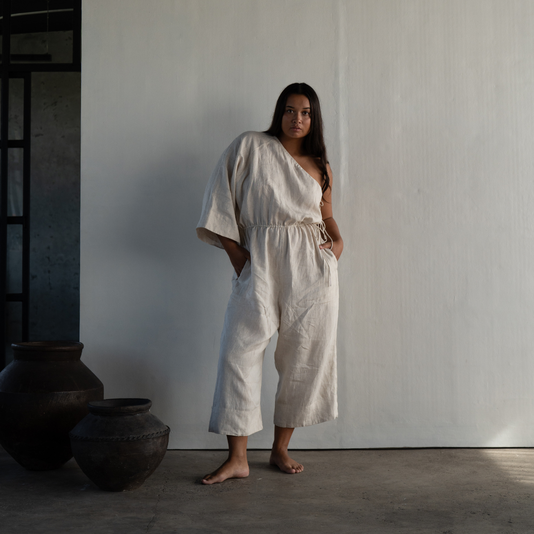ATHENA - NATURAL Linen Jumpsuit