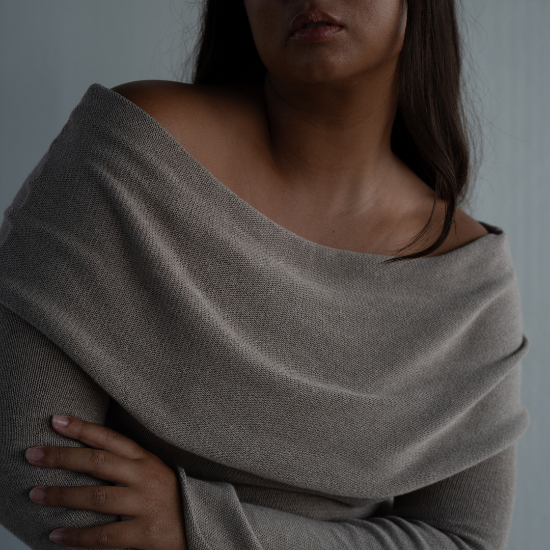 JOLIE - FAWN Cowl Neckline Dress