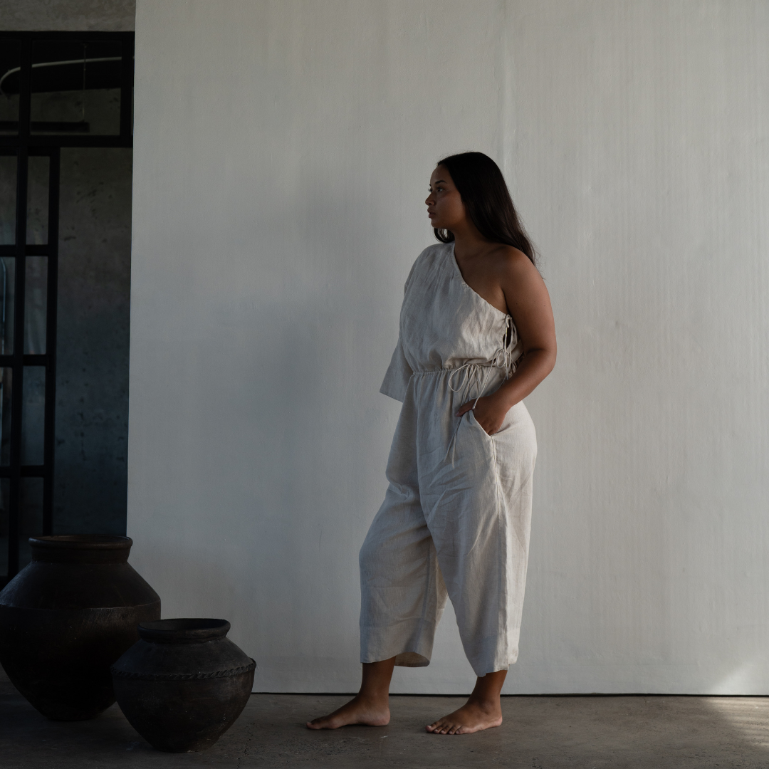 ATHENA - NATURAL Linen Jumpsuit