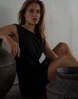 THEA - BLACK Scoop Back Knit Dress