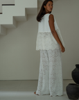 VALERIE - WHITE Broderie & Ramie Top
