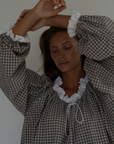 ESME - WISTERIA Gingham & Lace Blouse