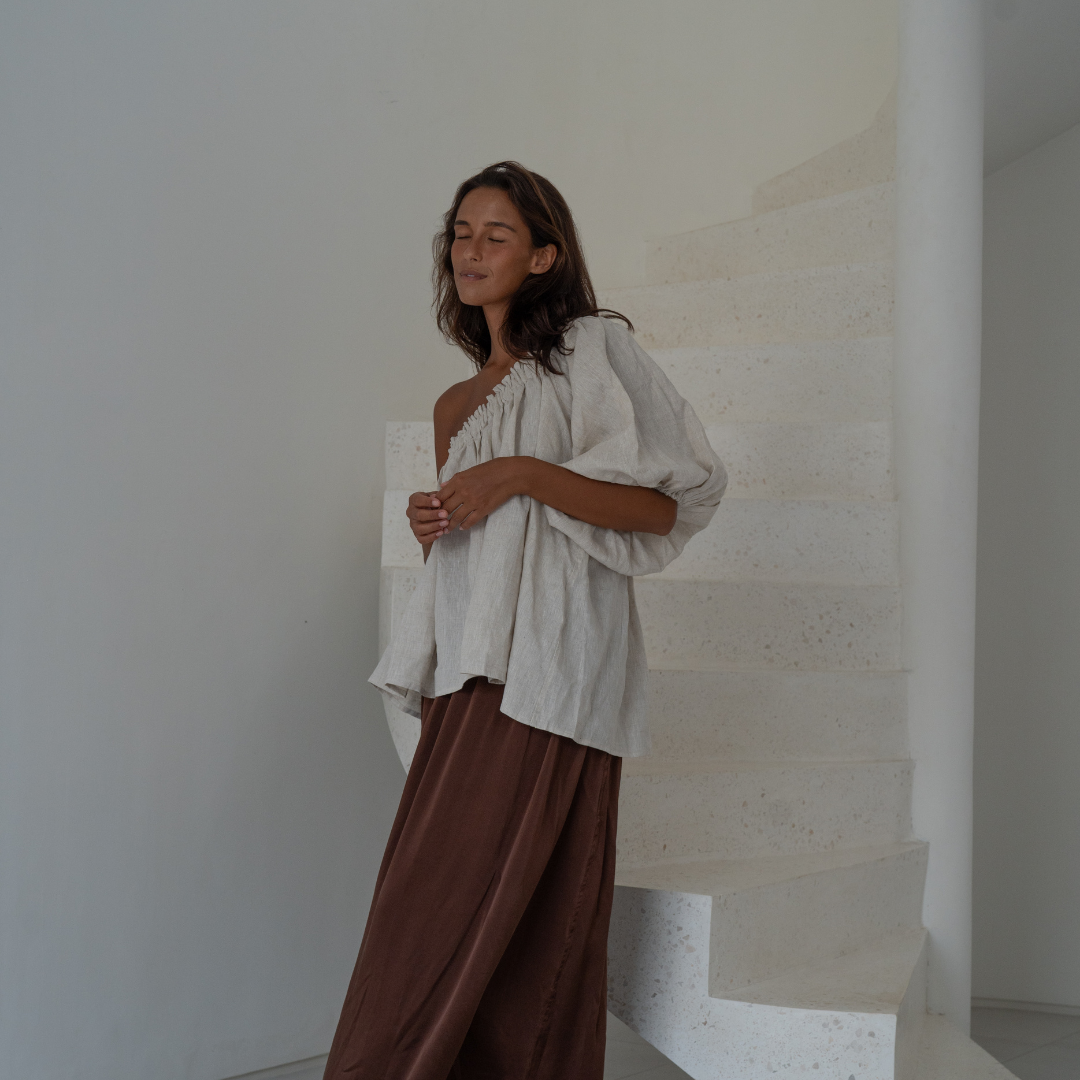 DETTE - Natural Linen Blouse
