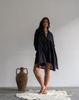 AIDEN - BLACK Buttoned Dress