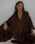NINA - BURGUNDY Silk Blouse