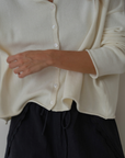 ETTA - Cream Buttoned Knit Cardigan