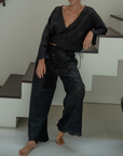 CELESTE - BLACK Broderie Pants