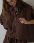 ELIZA - Chocolate Linen Shirt