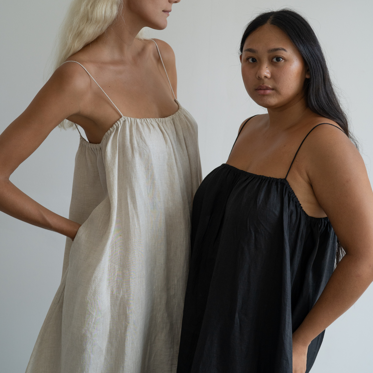 PIA - BLACK Linen Dress
