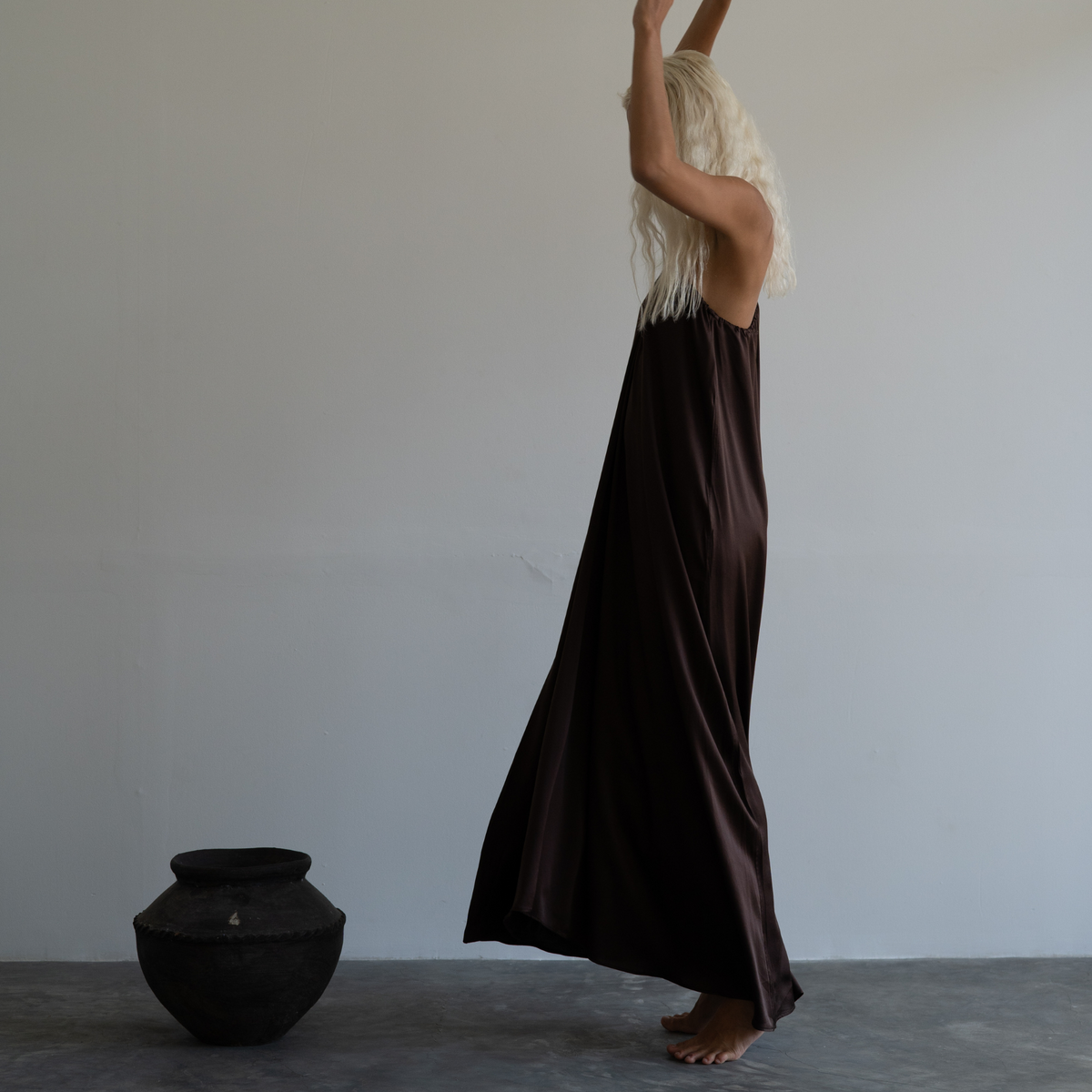 ZULU - Burgundy Mulberry Silk Gown