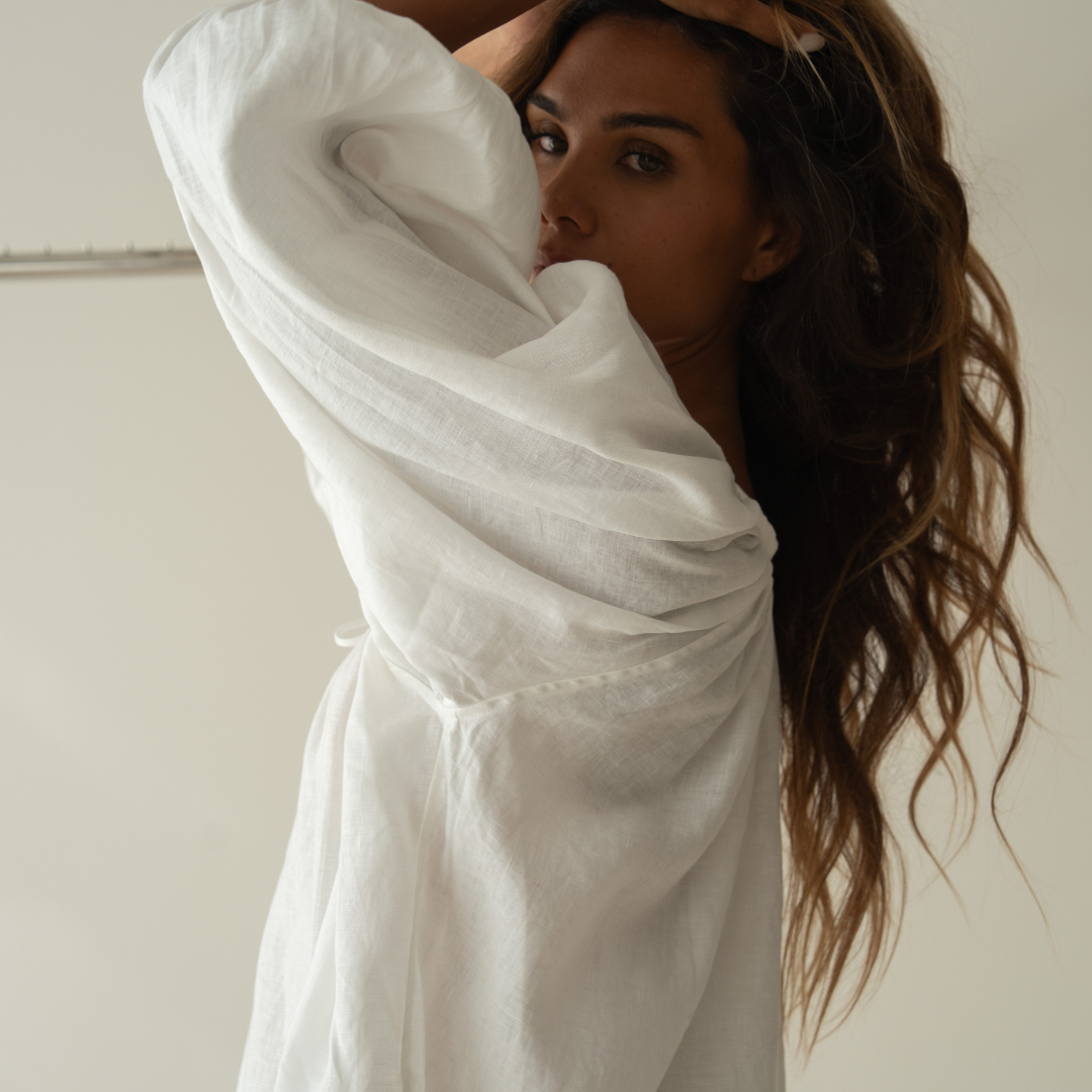 FAITH - White Linen Blouse