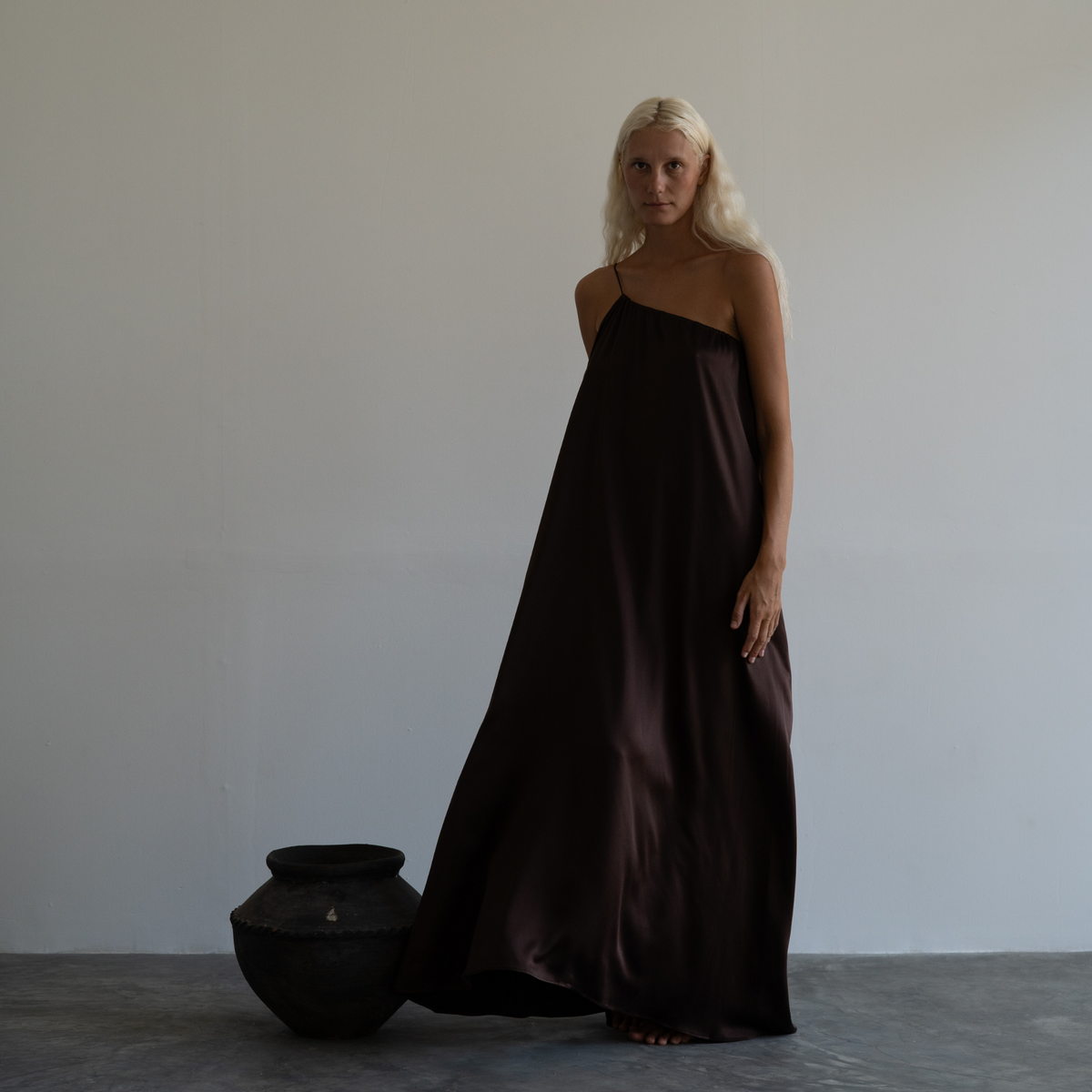 ZULU - Burgundy Mulberry Silk Gown