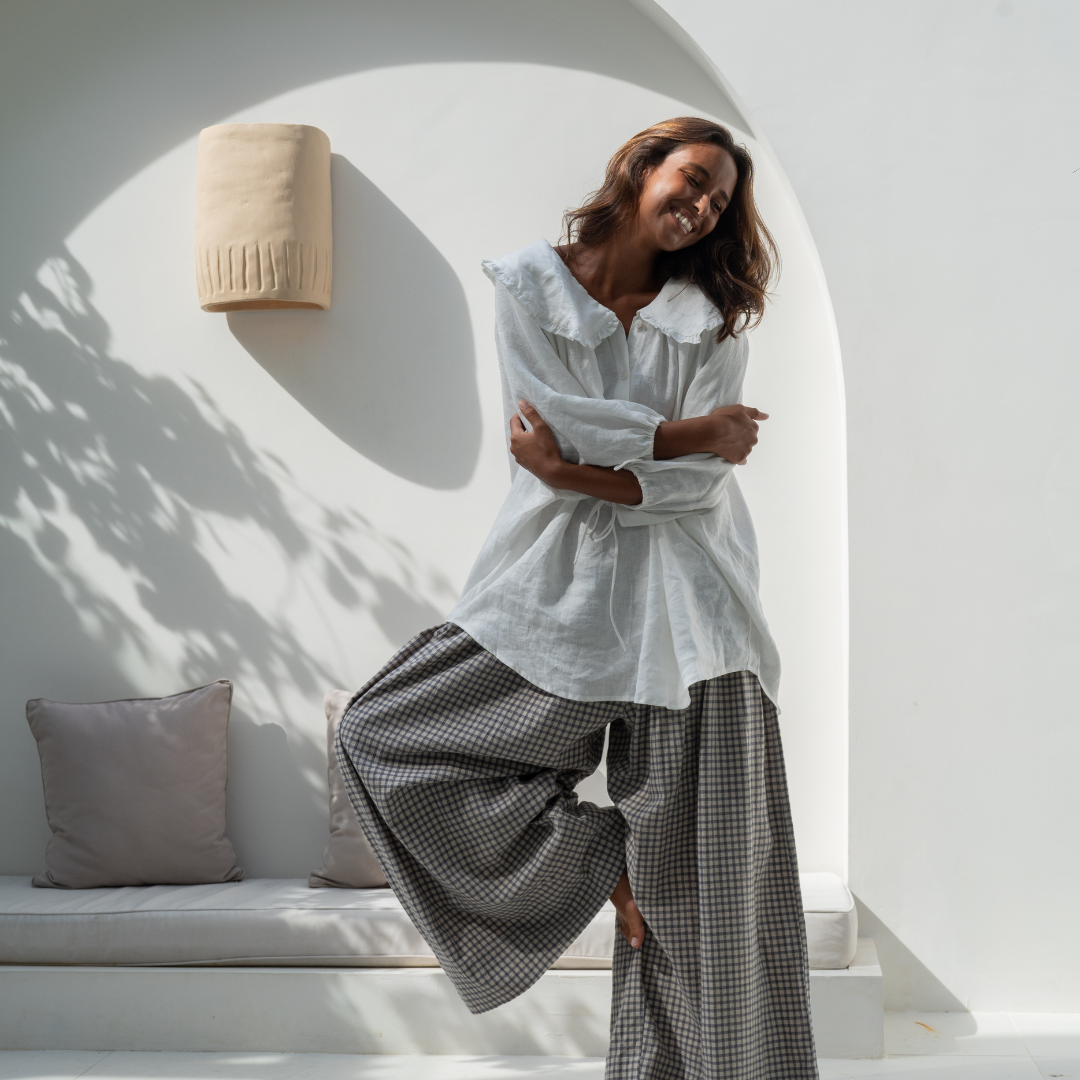 LILIANNE - WHITE Linen Blouse