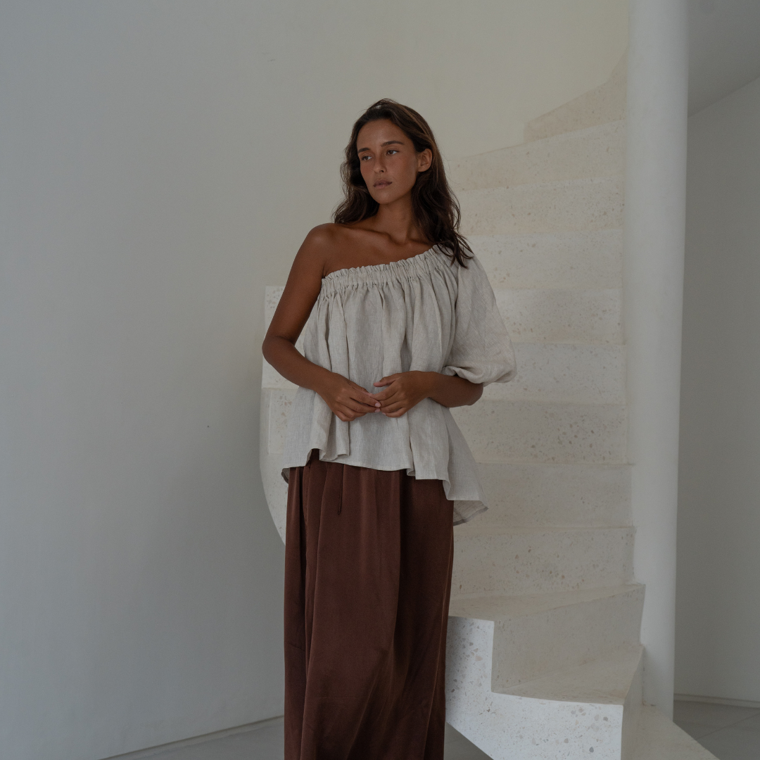 DETTE - Natural Linen Blouse