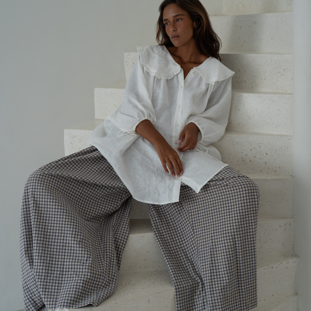 LILIANNE - WHITE Linen Blouse