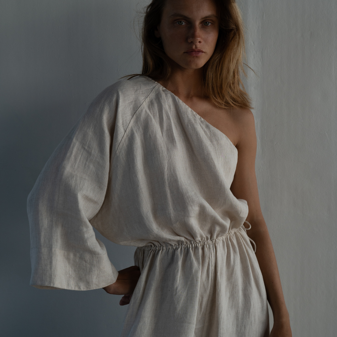 ATHENA - NATURAL Linen Jumpsuit