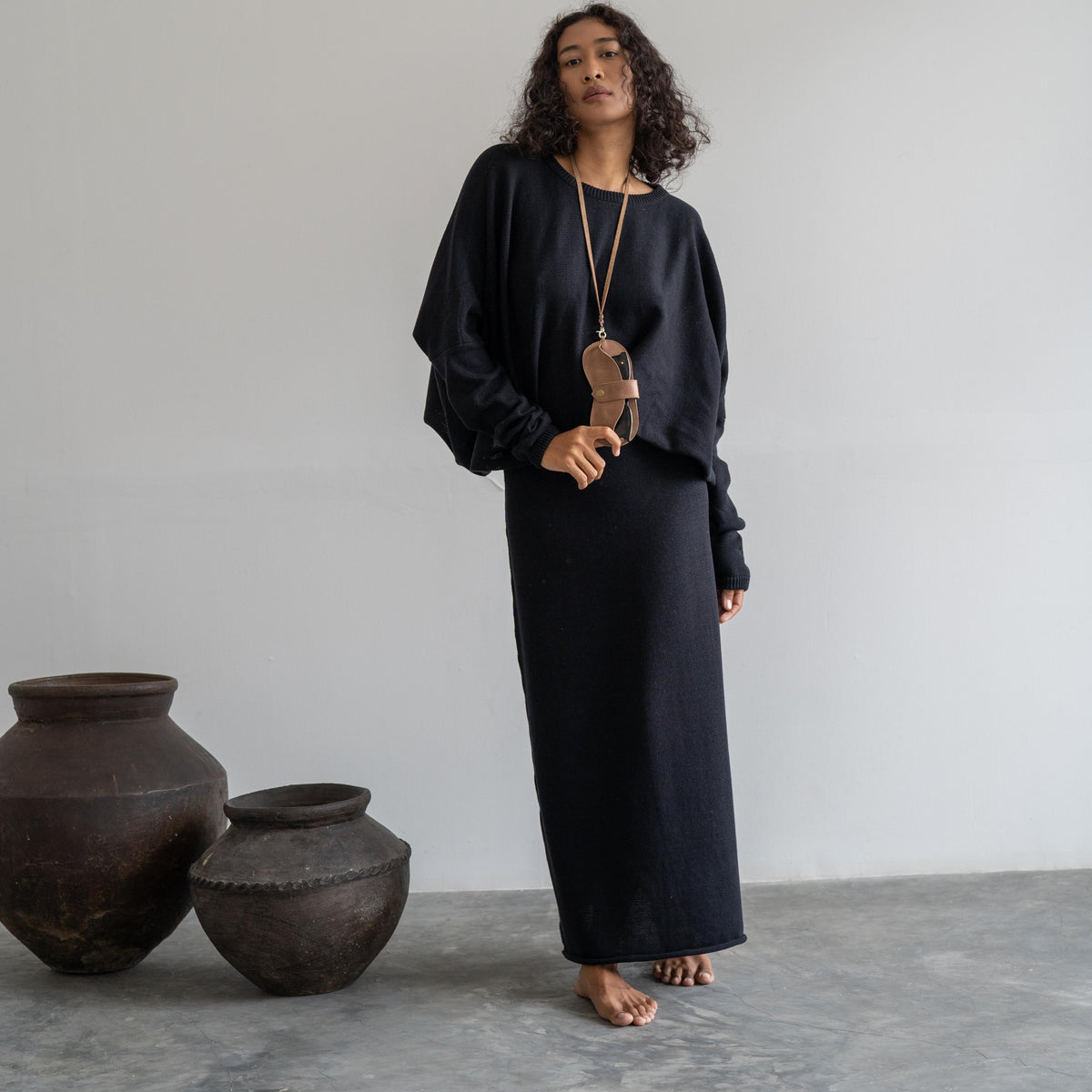 NIAS - BLACK Crop Sweater