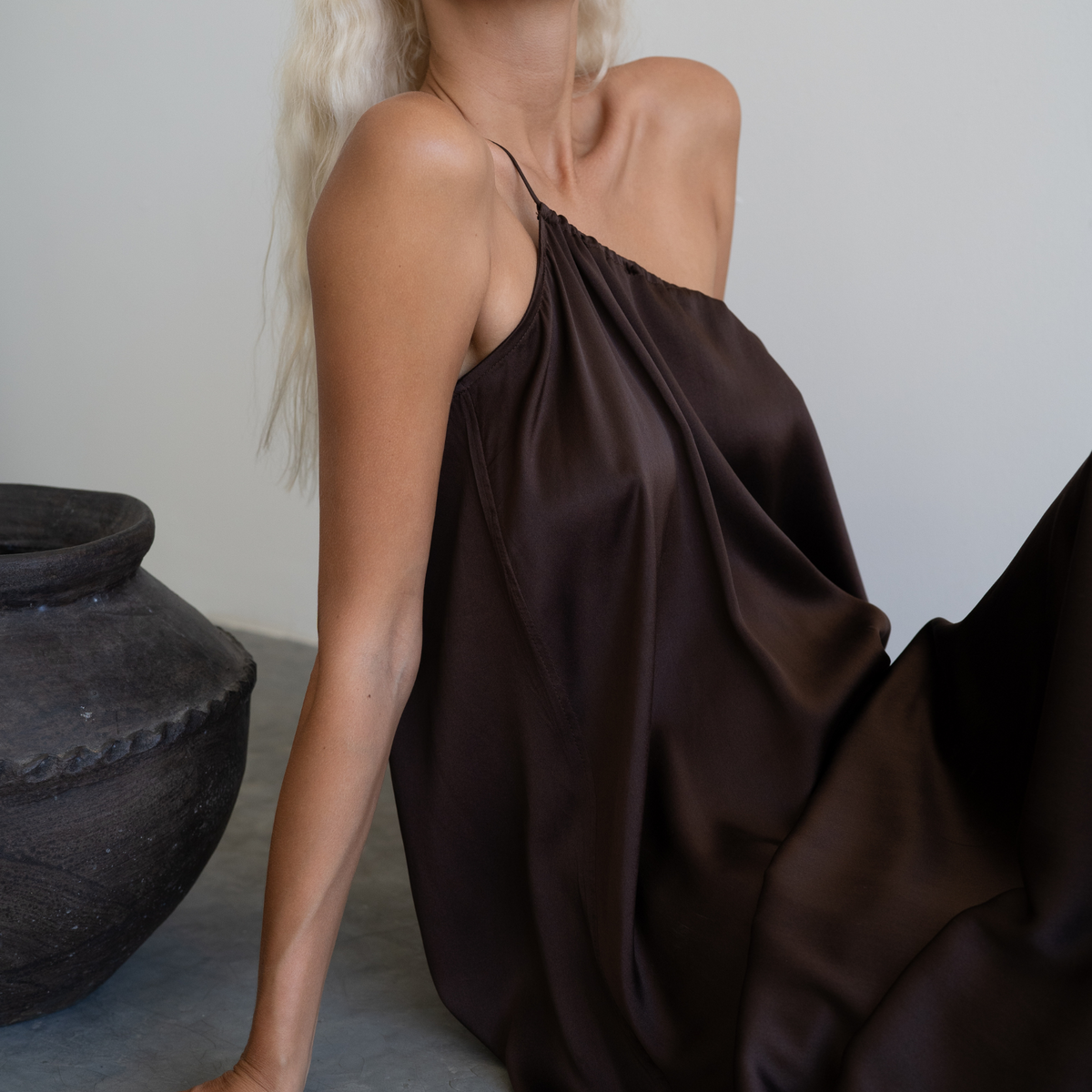 ZULU - Burgundy Mulberry Silk Gown
