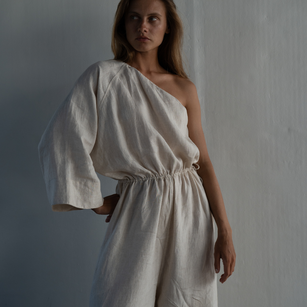 ATHENA - NATURAL Linen Jumpsuit