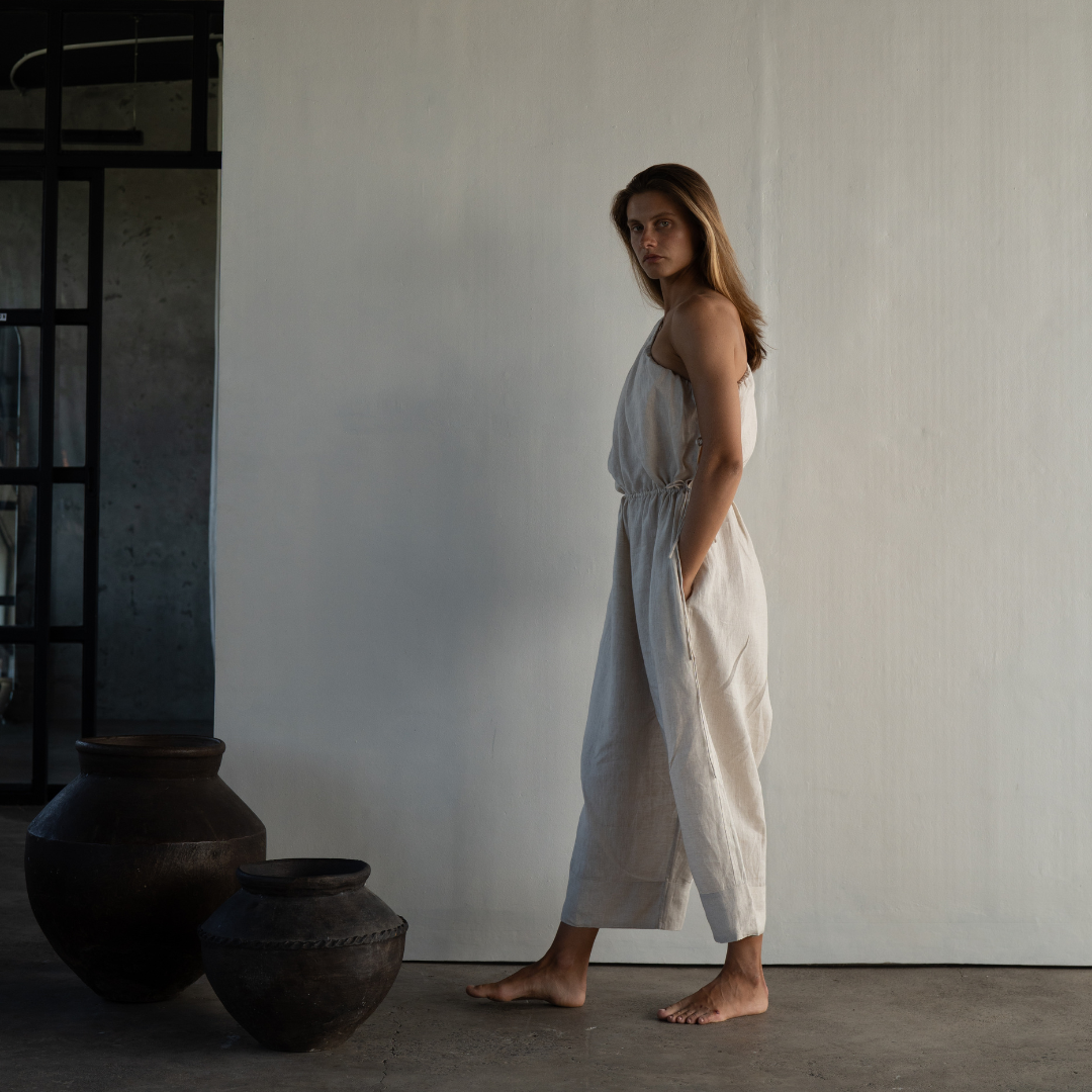 ATHENA - NATURAL Linen Jumpsuit