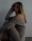 JOLIE - FAWN Cowl Neckline Dress