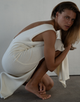 THEA - CREAM Scoop Back Knit Dress