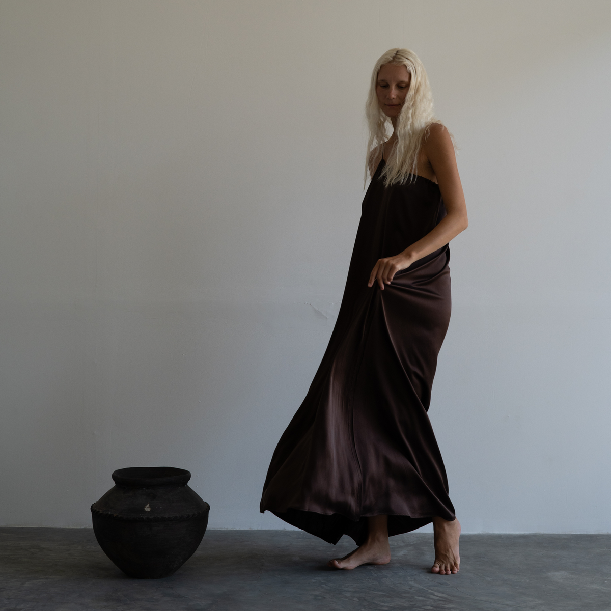 ZULU - Burgundy Mulberry Silk Gown