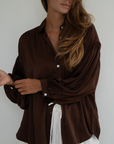 NINA - BURGUNDY Silk Blouse
