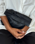 ROLL CLUTCH - BLACK Genuine Leather