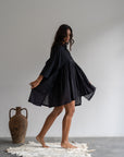 AIDEN - BLACK Buttoned Dress