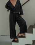 CELESTE - BLACK Broderie Pants