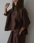 ELIZA - Chocolate Linen Shirt