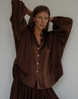 NINA - BURGUNDY Silk Blouse