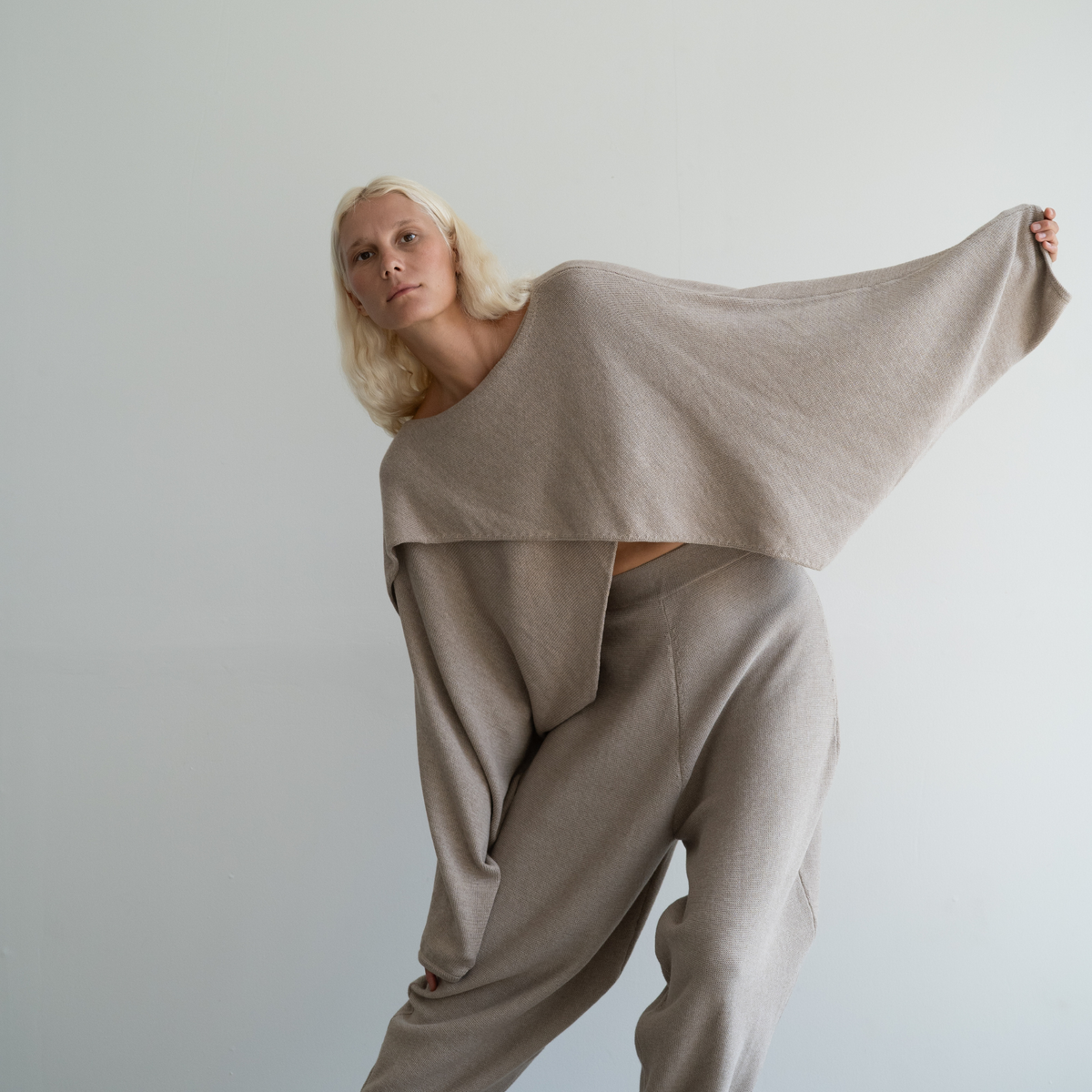 OPHELIA - Fawn Knit Cross Sweater