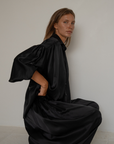 NINA - BLACK Silk Blouse