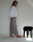 MARLO PLEAT - WISTERIA GINGHAM Linen Pant