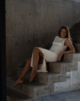 THEA - CREAM Scoop Back Knit Dress