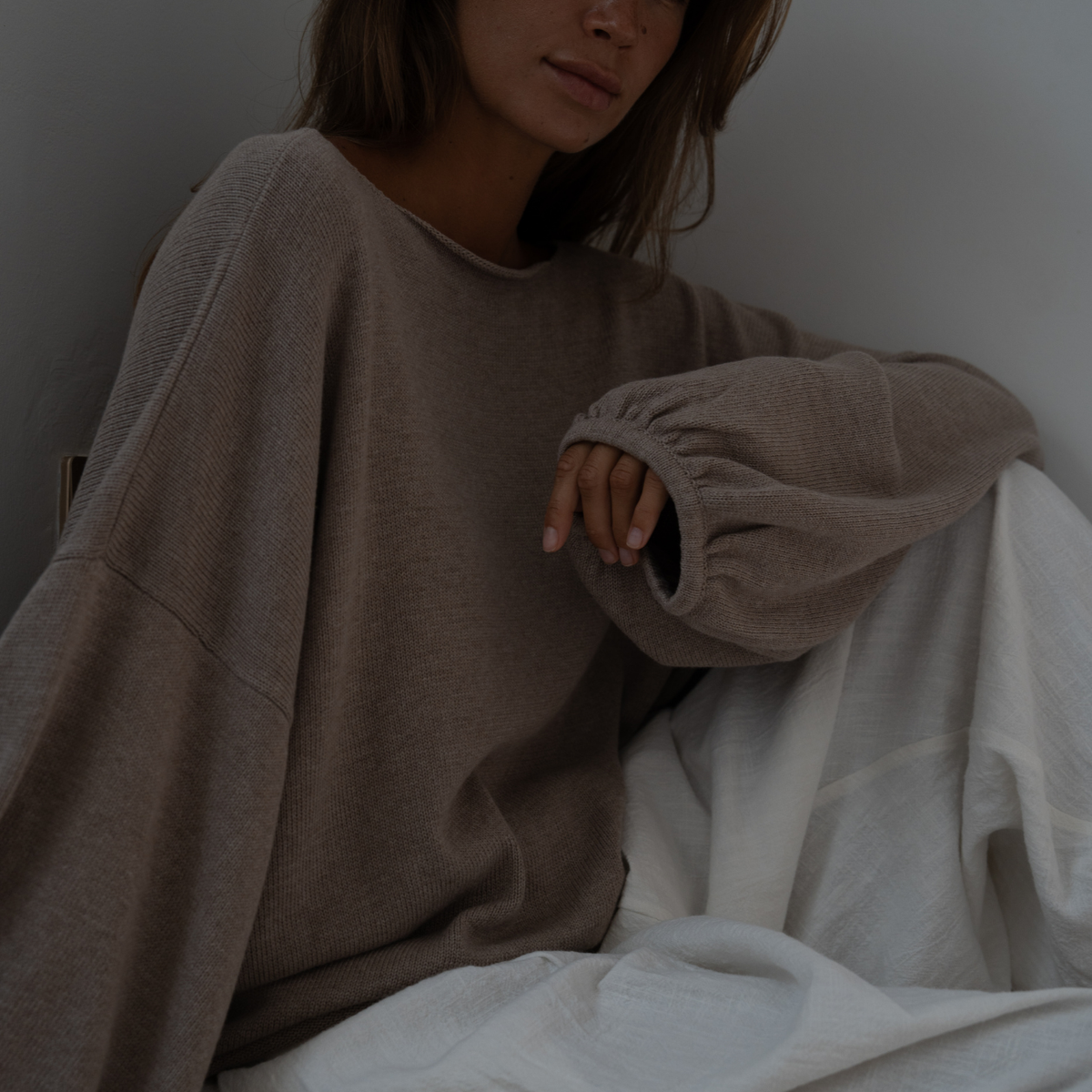 ADELINE - FAWN Knit Sweater