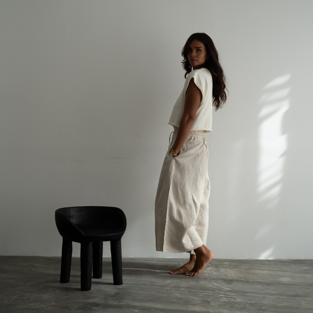 ATILLA - NATURAL Linen Cascade Pant