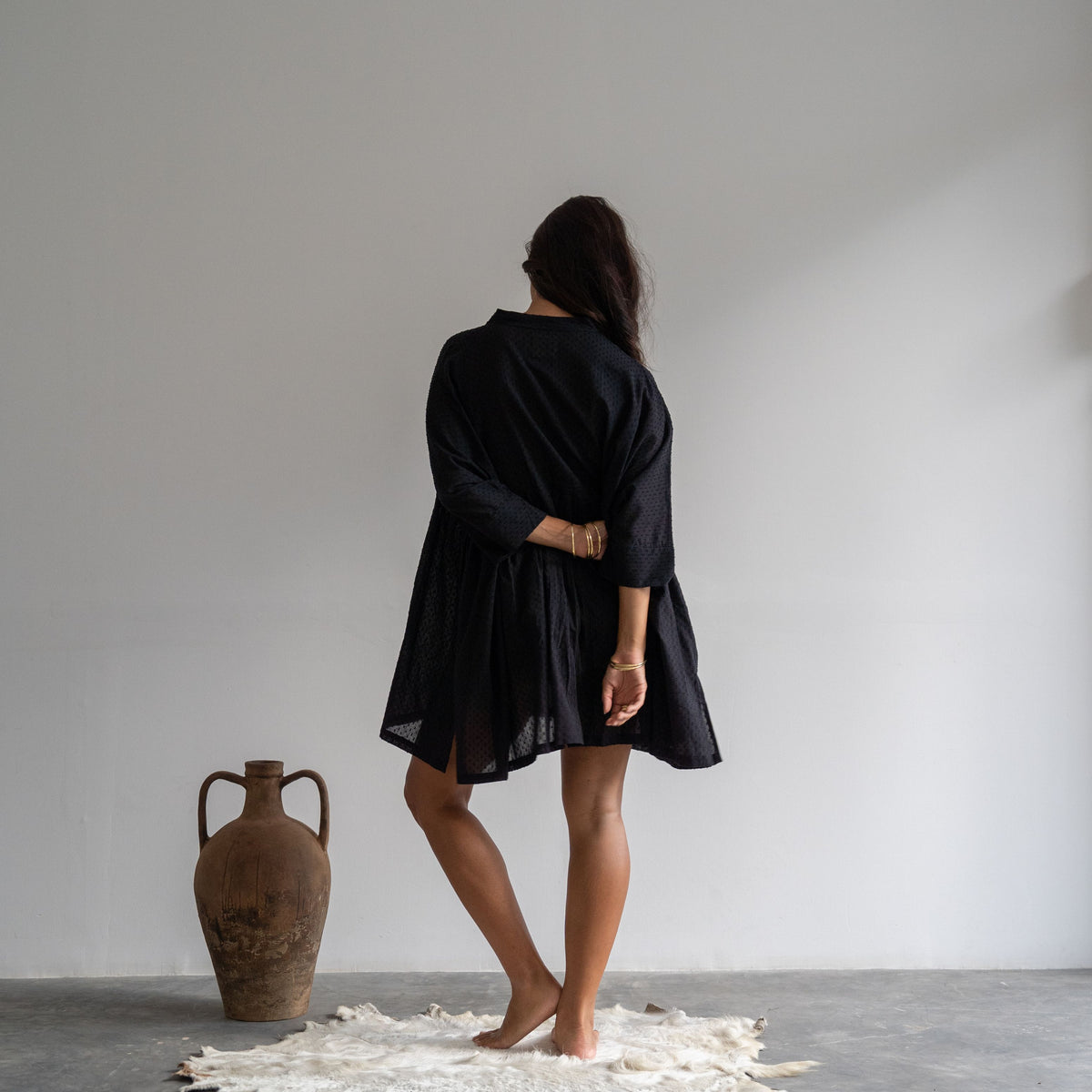 AIDEN - BLACK Buttoned Dress