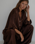 NINA - BURGUNDY Silk Blouse