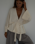 MARK - CREAM Knit Wrap Cardigan