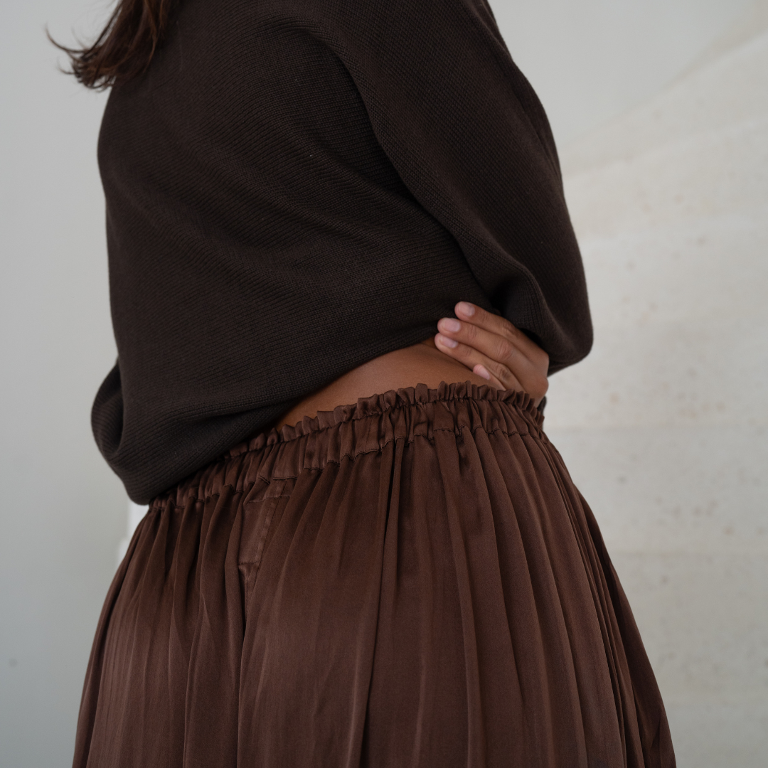 CLIVE - BURGUNDY SILK Voluminous Pant
