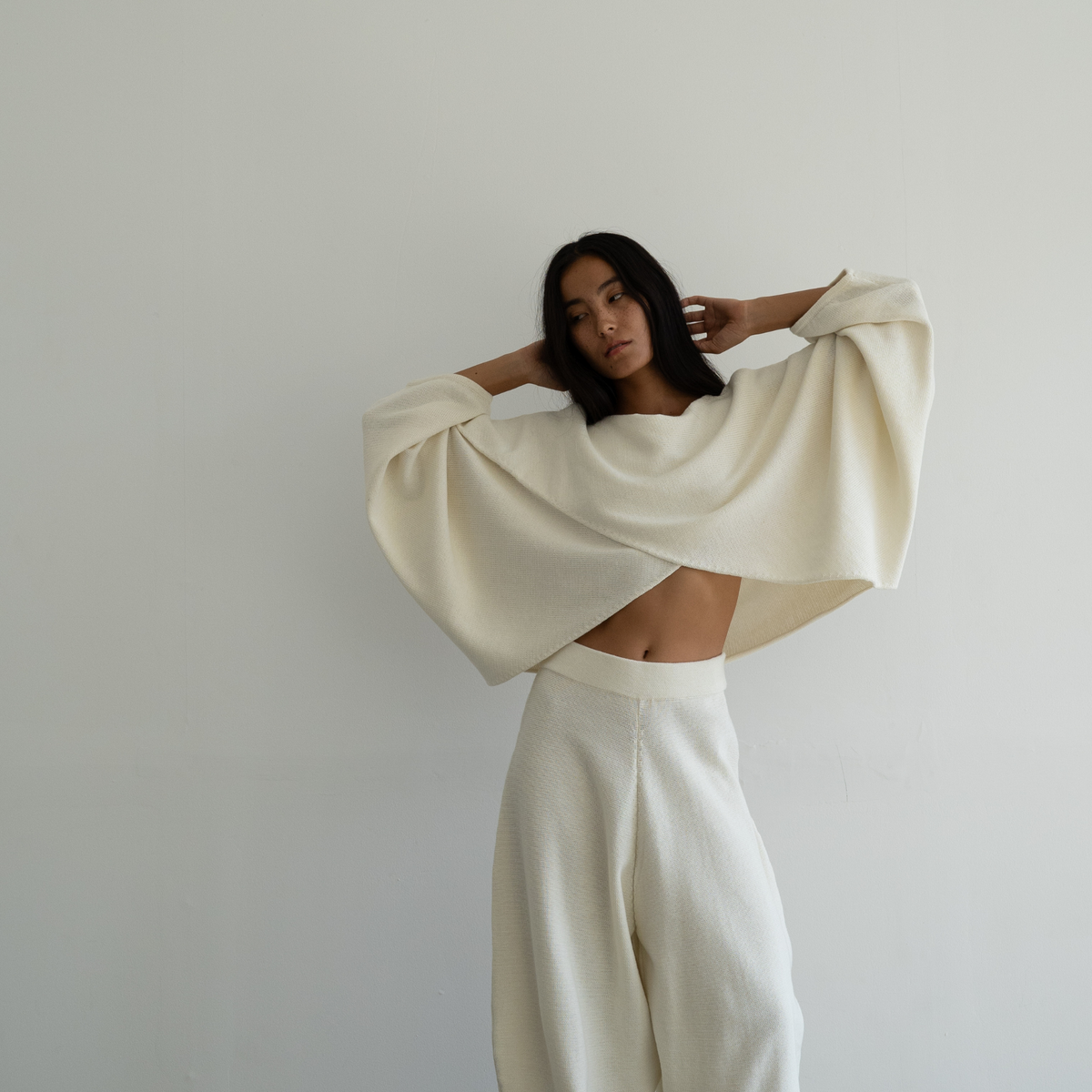 OPHELIA- Cream Knit Cross Sweater