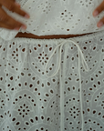 CELESTE - WHITE Broderie Pants