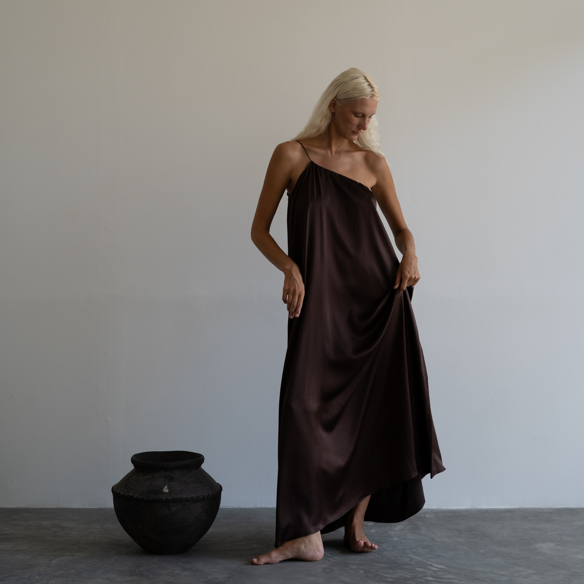 ZULU - Burgundy Mulberry Silk Gown