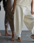 ELKE - CREAM Knit Volume Pant